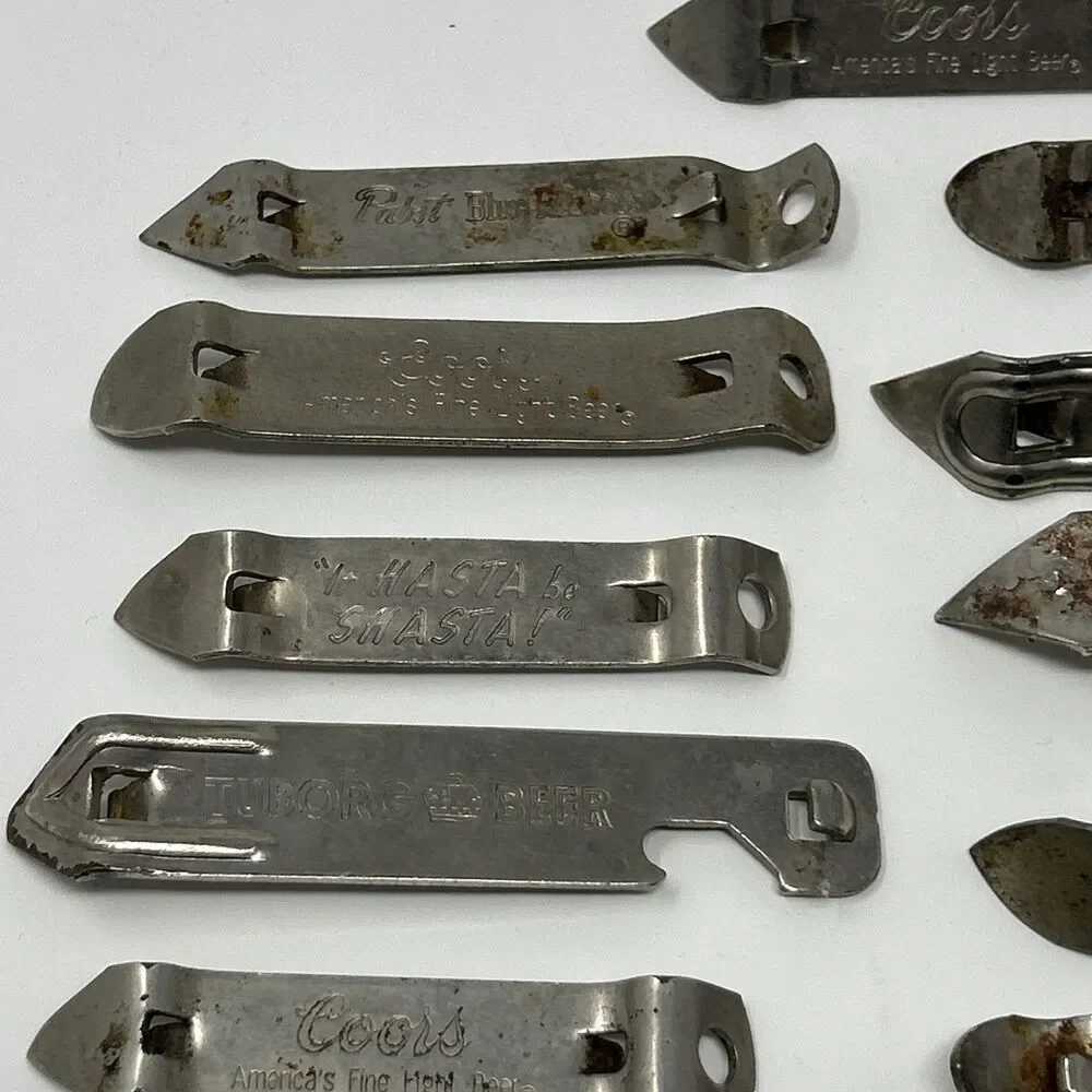 Vintage Beer Opener Church Key Blatz Coors Shasta Pabst Blue Ribbon Tuborg hamms